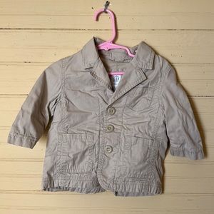 Baby GAP Khaki Utility Field Jacket 6–9 Months Tan Button Front